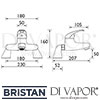 Bristan Java Pillar Bath Filler Dimensions